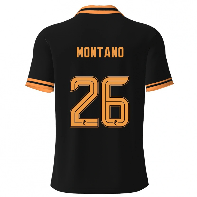 Danxen Hombre Camiseta Cristian Montano #26 Negro Amarillo 2ª Equipación 2025/26 La Camisa