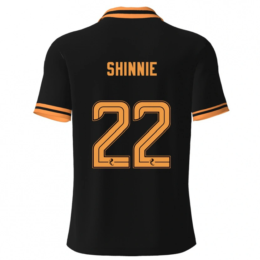 Danxen Hombre Camiseta Andrew Shinnie #22 Negro Amarillo 2ª Equipación 2025/26 La Camisa