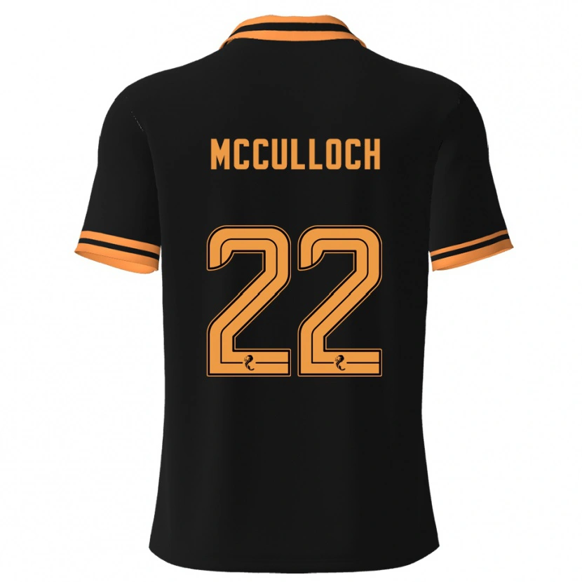 Danxen Hombre Camiseta Seren Mcculloch #22 Negro Amarillo 2ª Equipación 2025/26 La Camisa