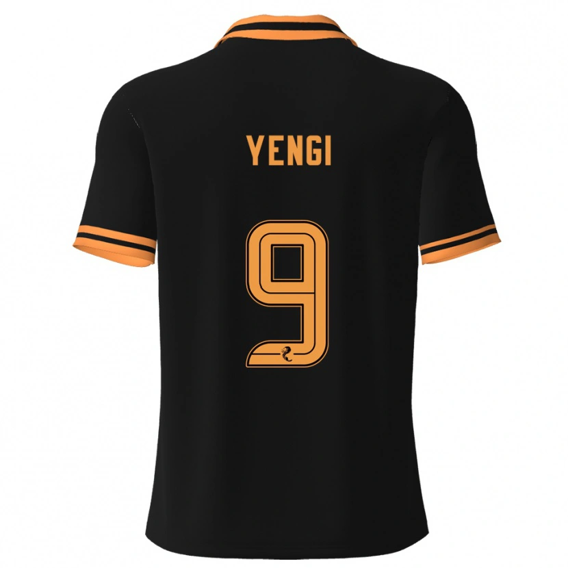 Danxen Hombre Camiseta Tete Yengi #9 Negro Amarillo 2ª Equipación 2025/26 La Camisa