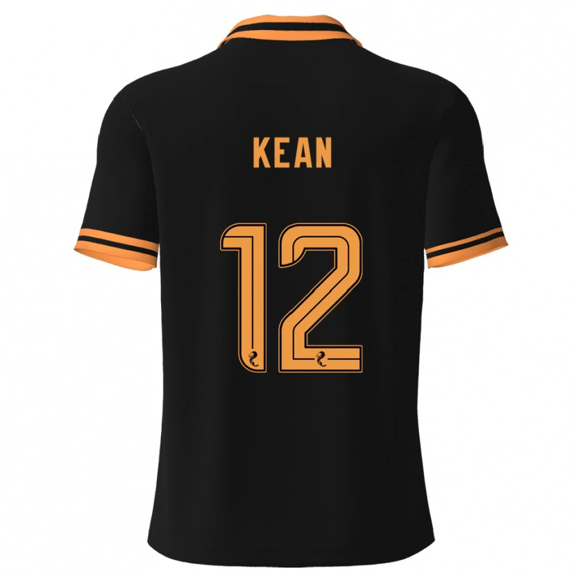 Danxen Hombre Camiseta Chloe Kean #12 Negro Amarillo 2ª Equipación 2025/26 La Camisa