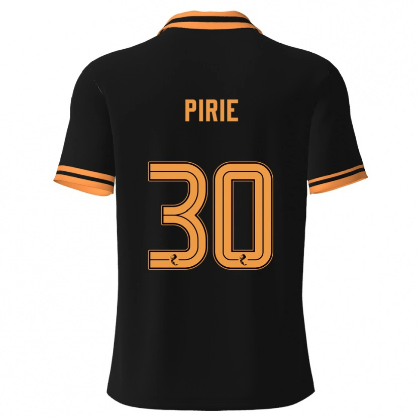 Danxen Hombre Camiseta Rachel Pirie #30 Negro Amarillo 2ª Equipación 2025/26 La Camisa