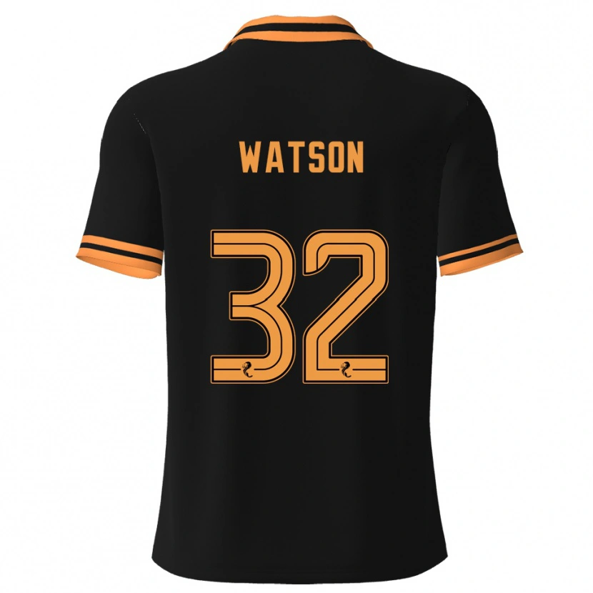Danxen Hombre Camiseta Ashley Watson #32 Negro Amarillo 2ª Equipación 2025/26 La Camisa
