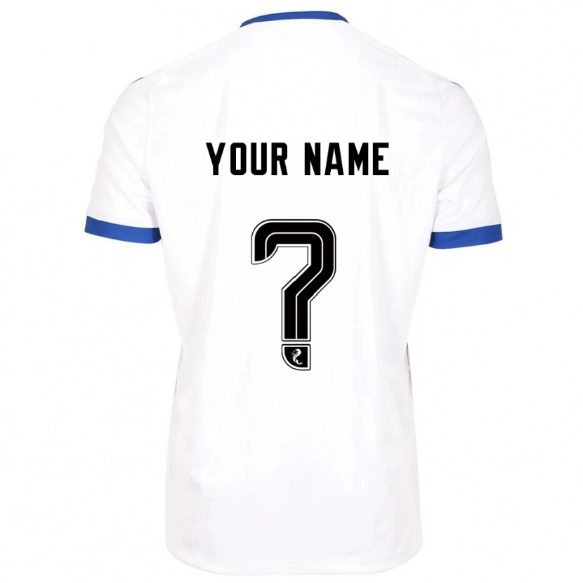 Danxen Hombre Camiseta Su Nombre #0 Blanco Azul 2ª Equipación 2025/26 La Camisa