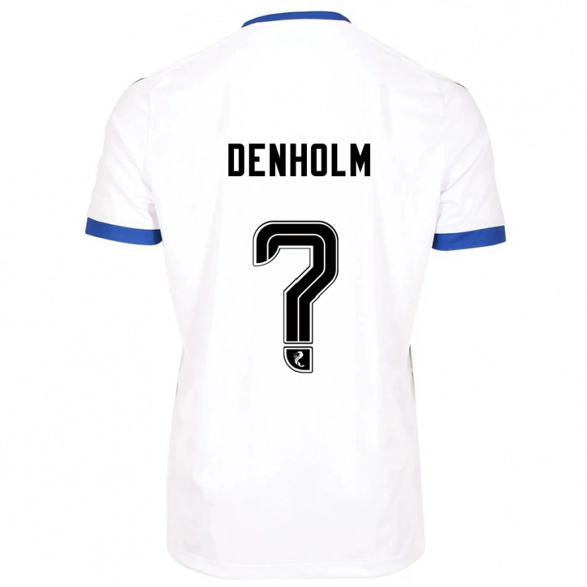Danxen Hombre Camiseta Ben Denholm #0 Blanco Azul 2ª Equipación 2025/26 La Camisa