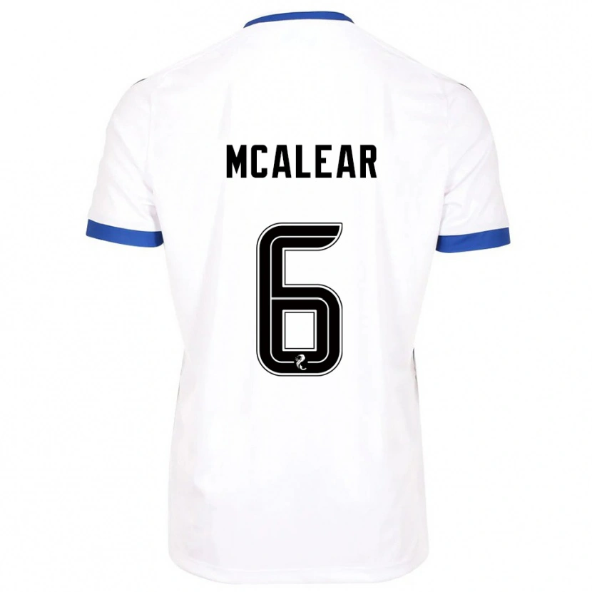Danxen Hombre Camiseta Reece Mcalear #6 Blanco Azul 2ª Equipación 2025/26 La Camisa