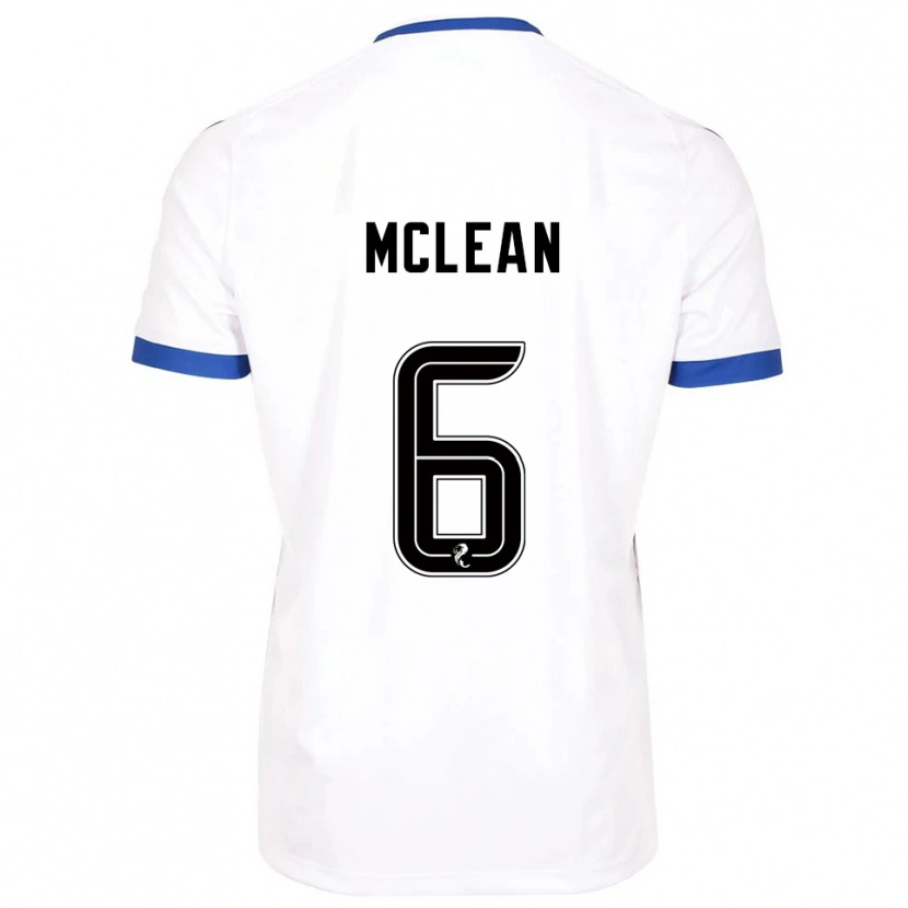 Danxen Hombre Camiseta Elvie Mclean #6 Blanco Azul 2ª Equipación 2025/26 La Camisa
