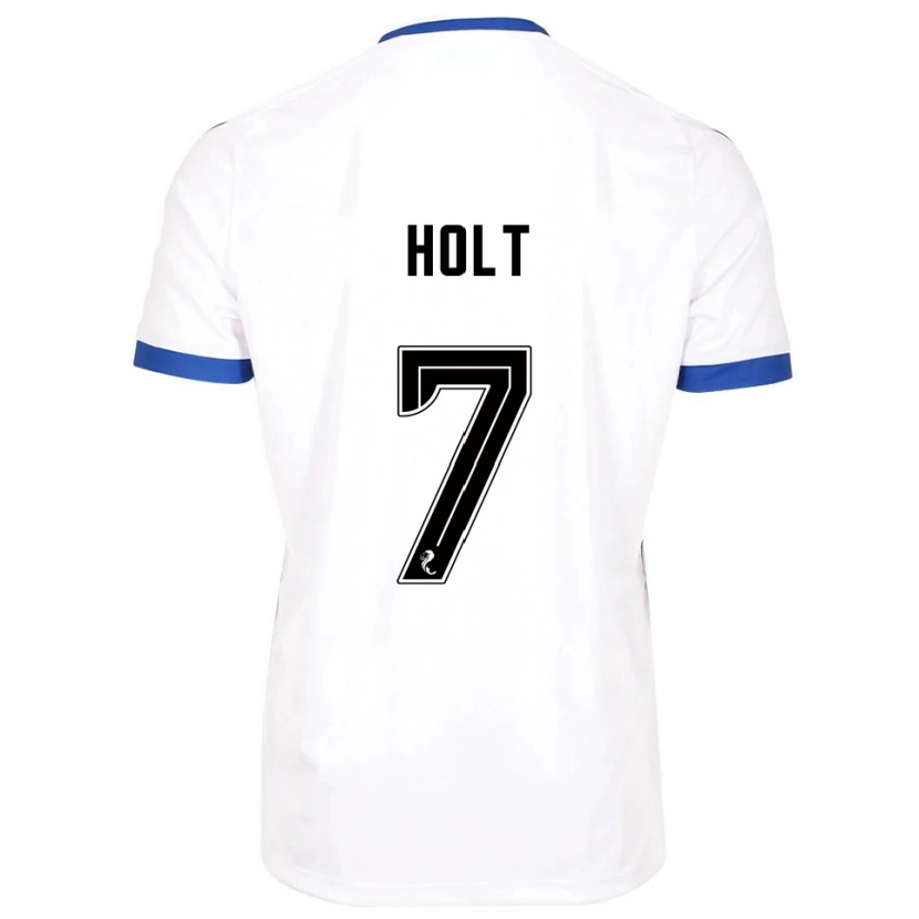 Danxen Hombre Camiseta Jason Holt #7 Blanco Azul 2ª Equipación 2025/26 La Camisa