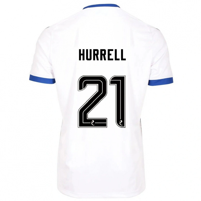 Danxen Hombre Camiseta Olivia Hurrell #21 Blanco Azul 2ª Equipación 2025/26 La Camisa