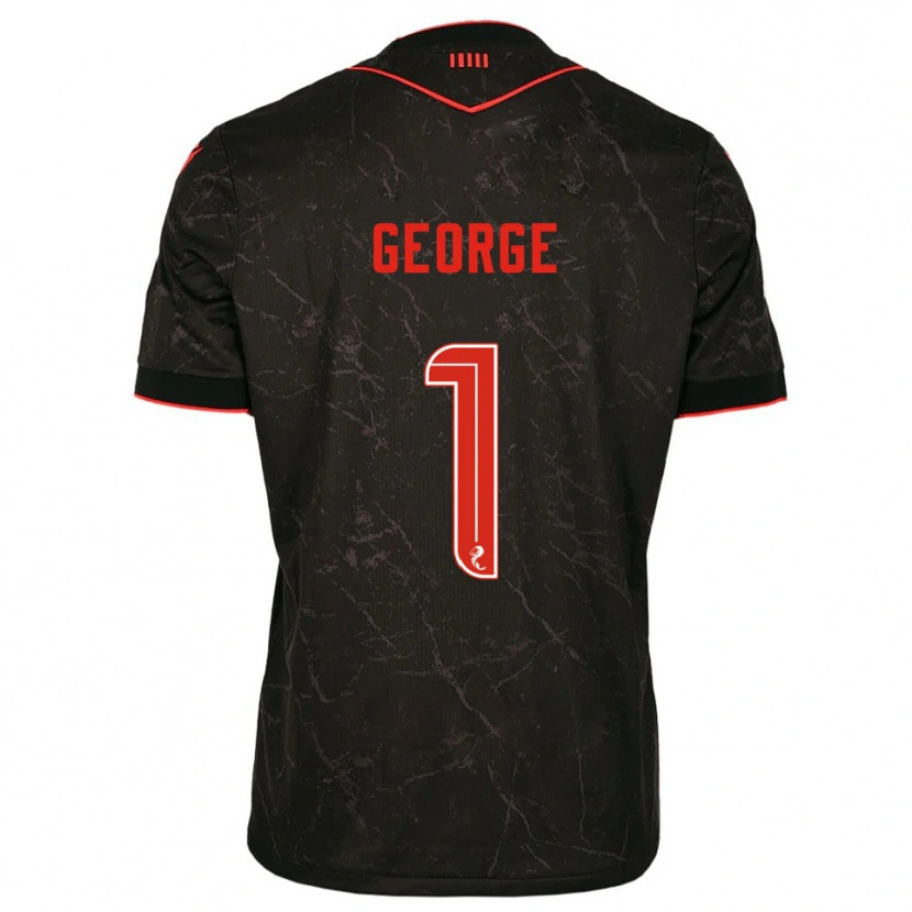 Danxen Hombre Camiseta Shamal George #1 Negro Rojo 2ª Equipación 2025/26 La Camisa