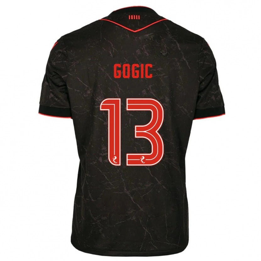 Danxen Hombre Camiseta Alex Gogic #13 Negro Rojo 2ª Equipación 2025/26 La Camisa