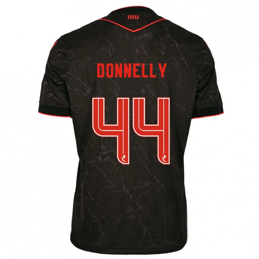 Danxen Hombre Camiseta Liam Donnelly #44 Negro Rojo 2ª Equipación 2025/26 La Camisa