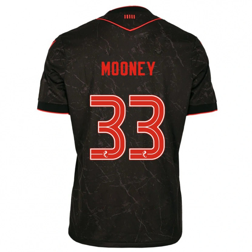 Danxen Hombre Camiseta Evan Mooney #33 Negro Rojo 2ª Equipación 2025/26 La Camisa