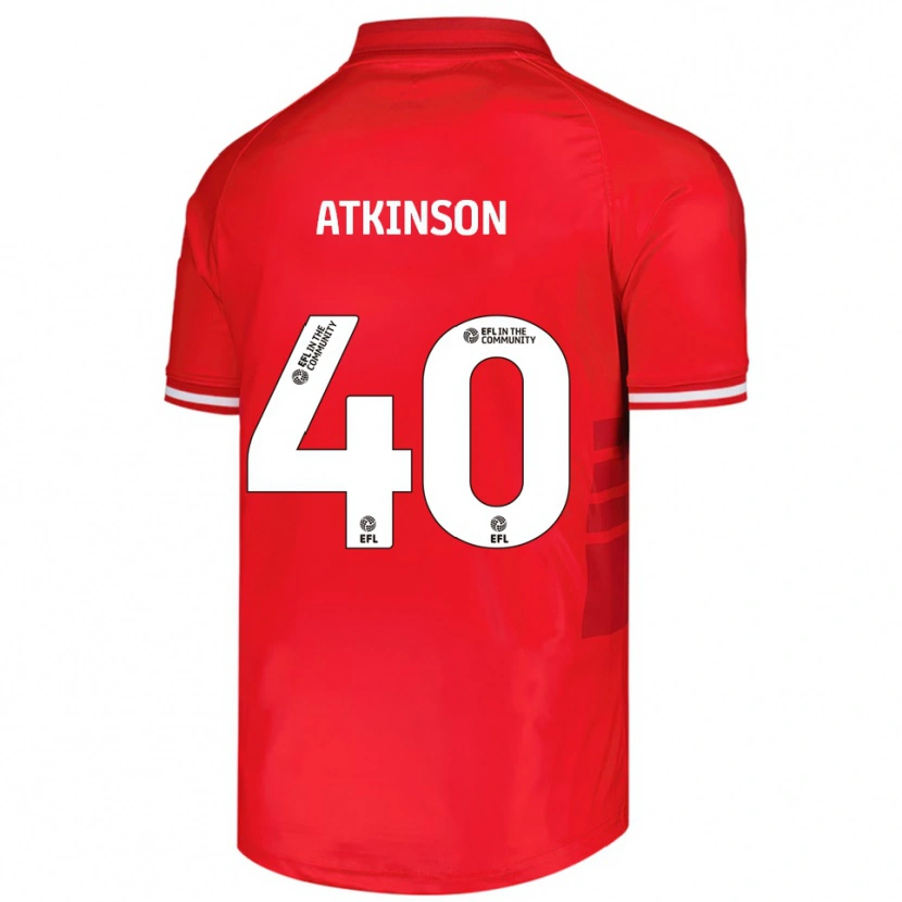 Danxen Mujer Camiseta Aaron Atkinson #40 Rojo Blanco 1ª Equipación 2025/26 La Camisa