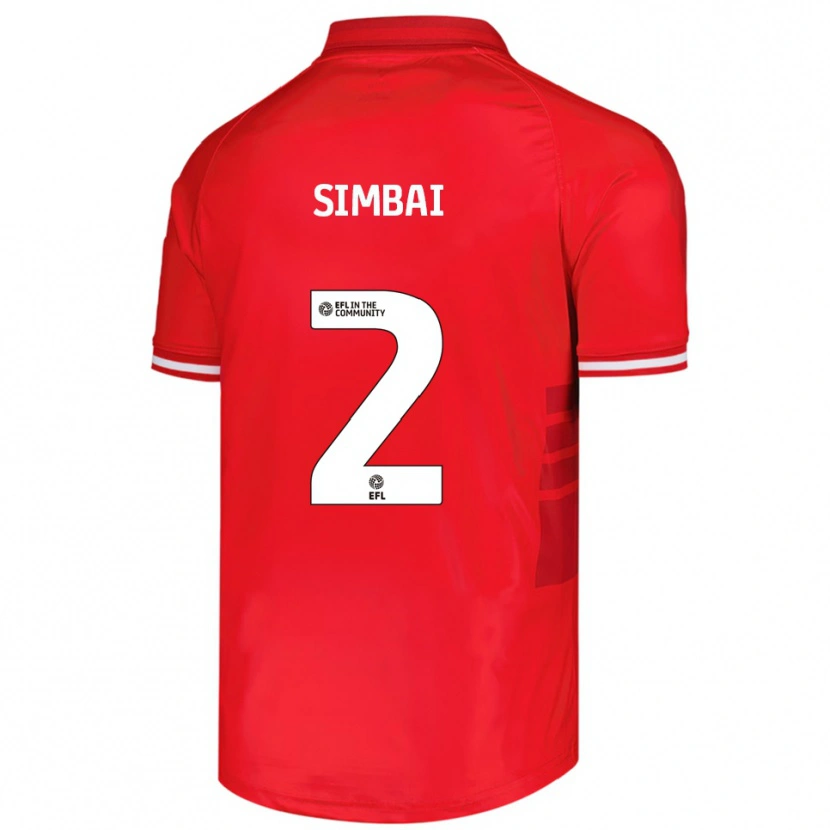 Danxen Mujer Camiseta Kingston Simbai #2 Rojo Blanco 1ª Equipación 2025/26 La Camisa