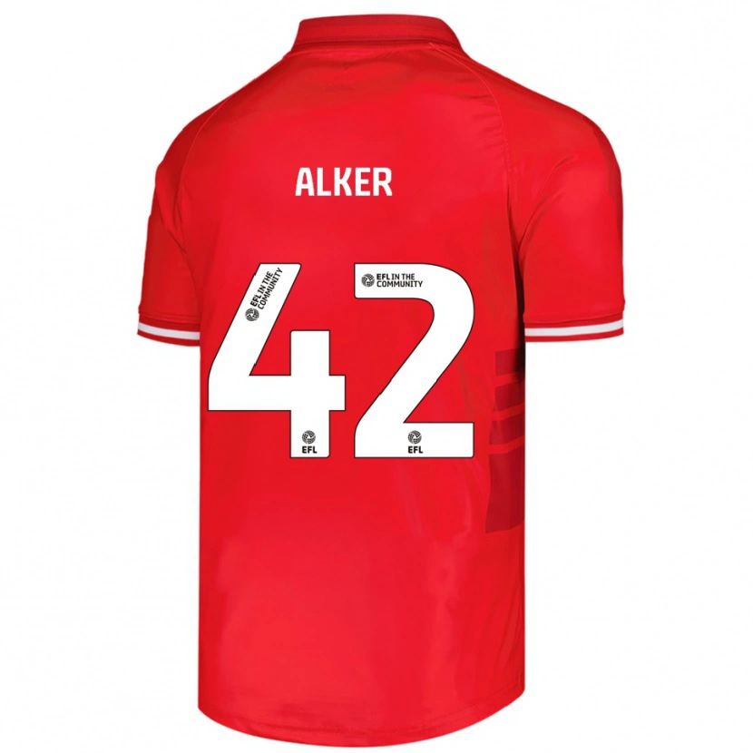 Danxen Mujer Camiseta Luke Alker #42 Rojo Blanco 1ª Equipación 2025/26 La Camisa