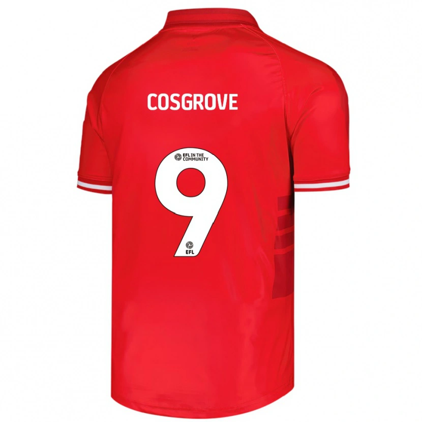 Danxen Mujer Camiseta Sam Cosgrove #9 Rojo Blanco 1ª Equipación 2025/26 La Camisa