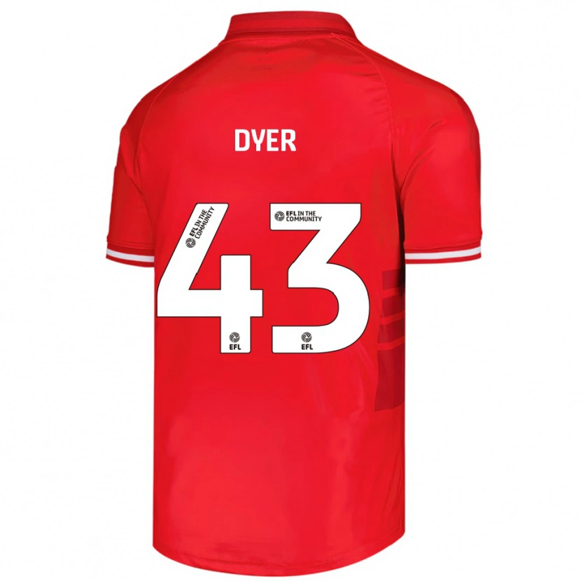 Danxen Mujer Camiseta Josiah Dyer #43 Rojo Blanco 1ª Equipación 2025/26 La Camisa