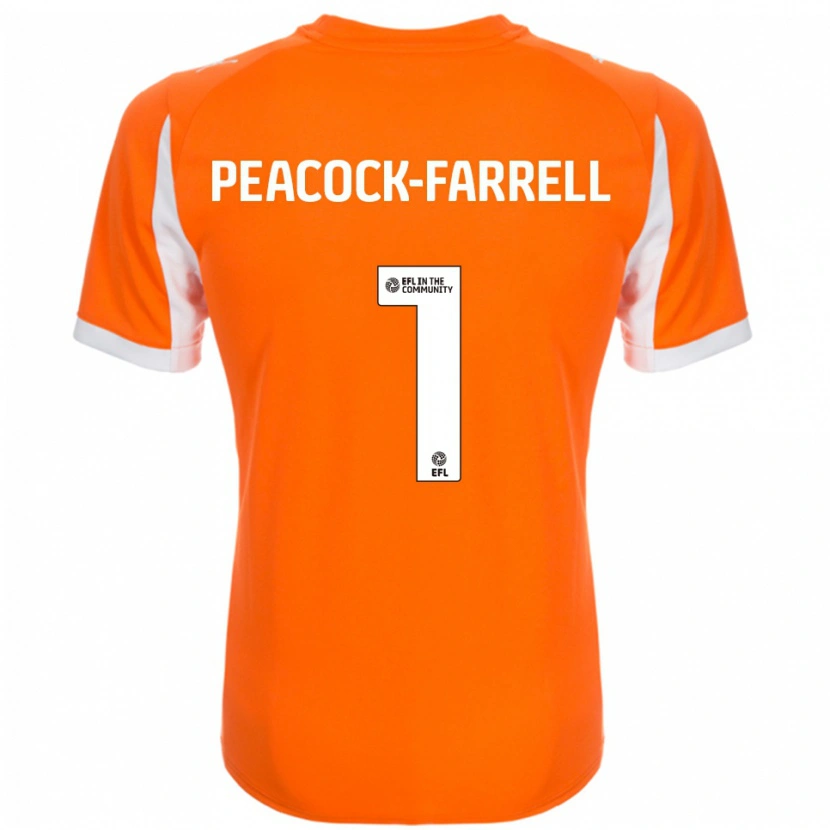 Danxen Mujer Camiseta Bailey Peacock-Farrell #1 Naranja Blanco 1ª Equipación 2025/26 La Camisa