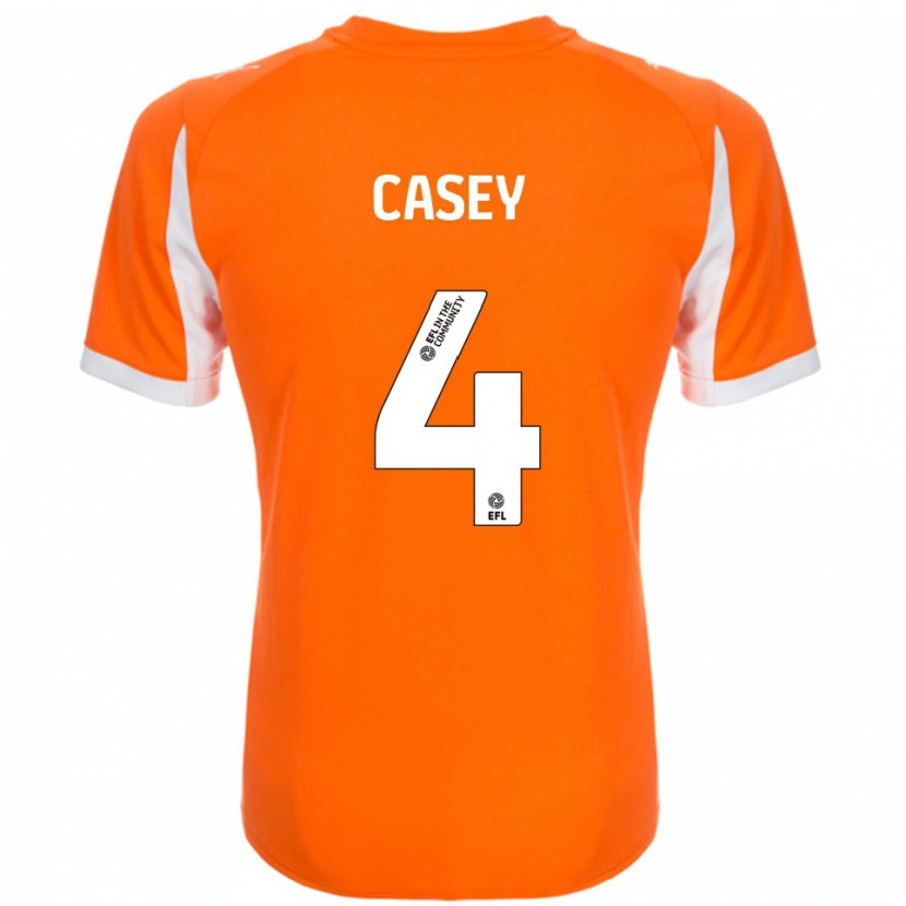 Danxen Mujer Camiseta Oliver Casey #4 Naranja Blanco 1ª Equipación 2025/26 La Camisa