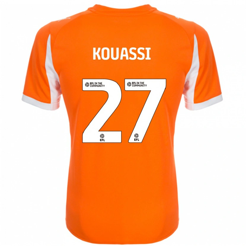 Danxen Mujer Camiseta Kylian Kouassi #27 Naranja Blanco 1ª Equipación 2025/26 La Camisa