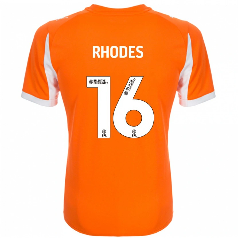 Danxen Mujer Camiseta Jordan Rhodes #16 Naranja Blanco 1ª Equipación 2025/26 La Camisa