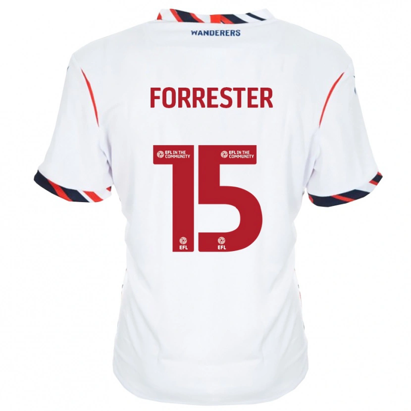Danxen Mujer Camiseta Will Forrester #15 Blanco Rojo 1ª Equipación 2025/26 La Camisa