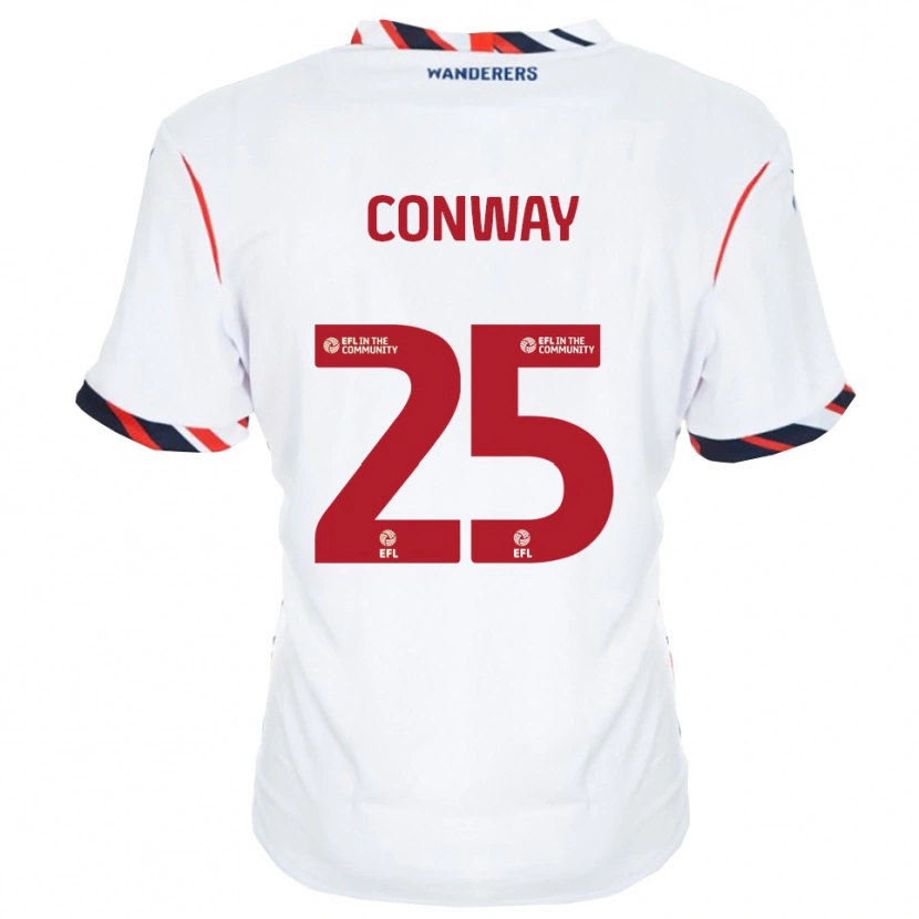 Danxen Mujer Camiseta Max Conway #25 Blanco Rojo 1ª Equipación 2025/26 La Camisa