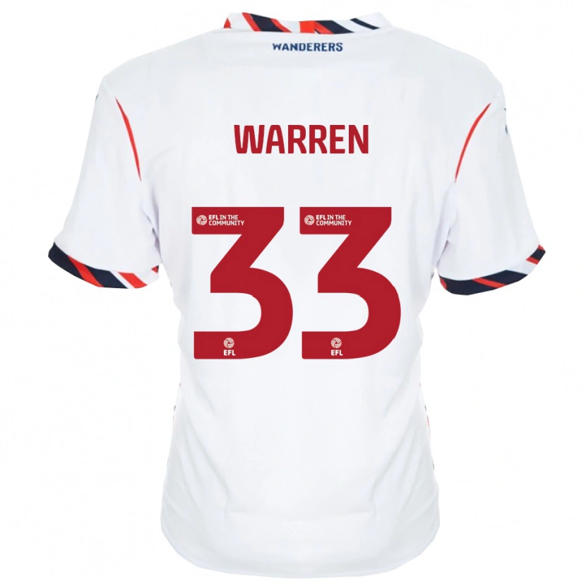 Danxen Mujer Camiseta Charlie Warren #33 Blanco Rojo 1ª Equipación 2025/26 La Camisa