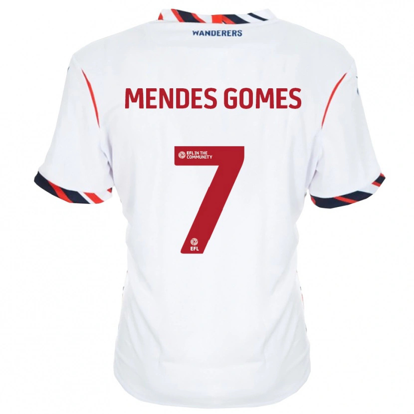 Danxen Mujer Camiseta Carlos Mendes #7 Blanco Rojo 1ª Equipación 2025/26 La Camisa