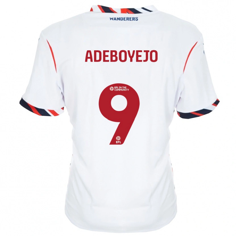 Danxen Mujer Camiseta Victor Adeboyejo #9 Blanco Rojo 1ª Equipación 2025/26 La Camisa