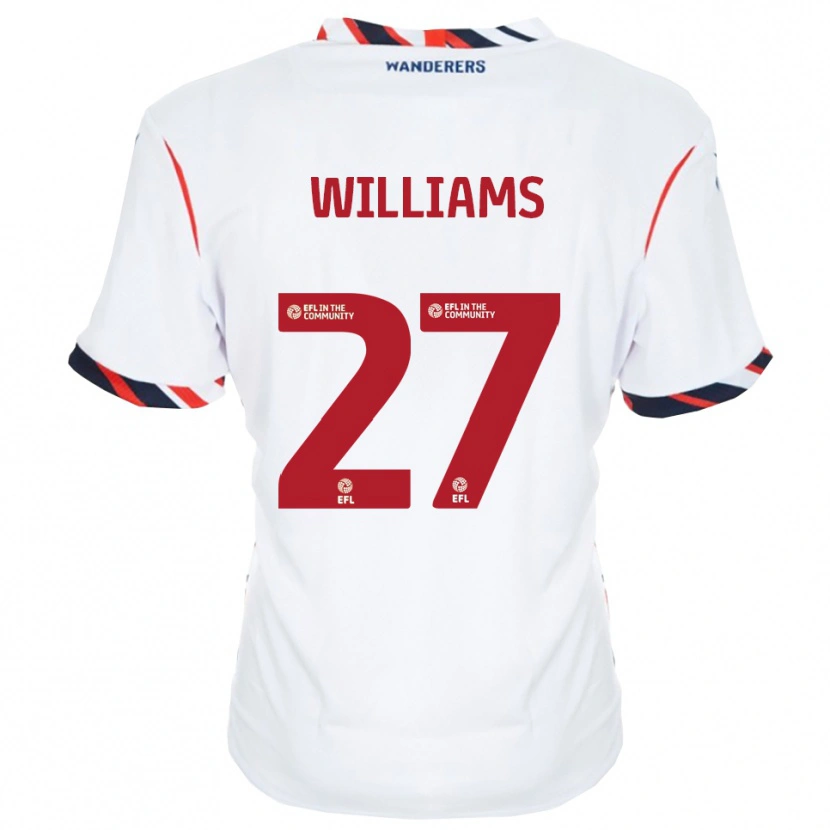 Danxen Mujer Camiseta Randell Williams #27 Blanco Rojo 1ª Equipación 2025/26 La Camisa