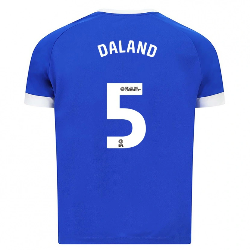 Danxen Mujer Camiseta Jesper Daland #5 Azul Blanco 1ª Equipación 2025/26 La Camisa