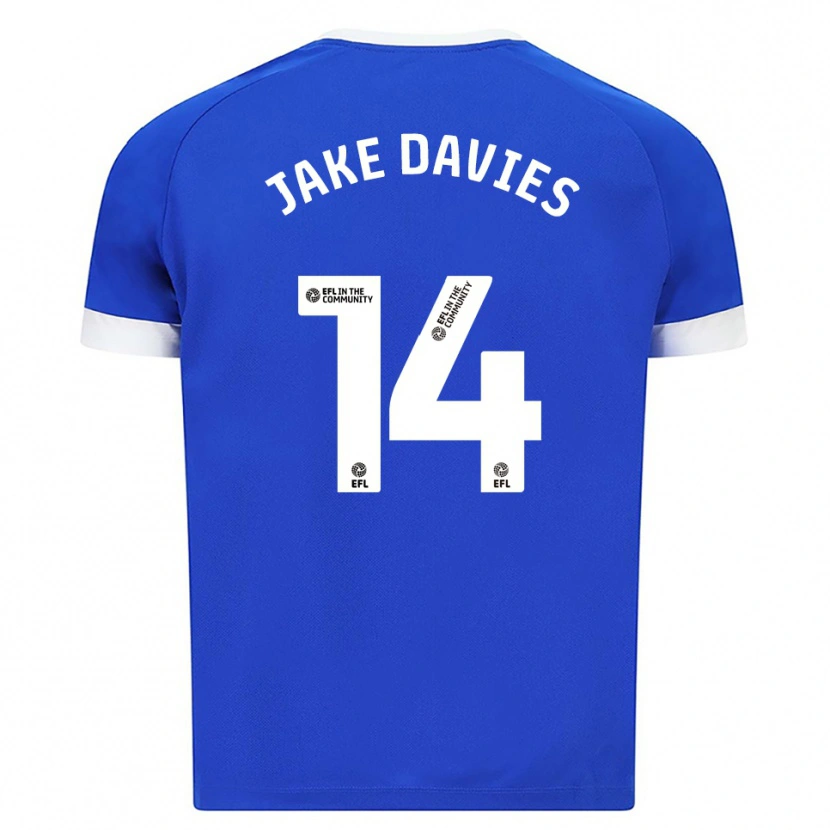 Danxen Mujer Camiseta Jake Davies #14 Azul Blanco 1ª Equipación 2025/26 La Camisa