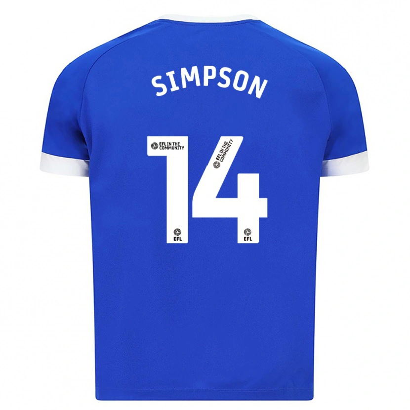 Danxen Mujer Camiseta Jasmine Simpson #14 Azul Blanco 1ª Equipación 2025/26 La Camisa