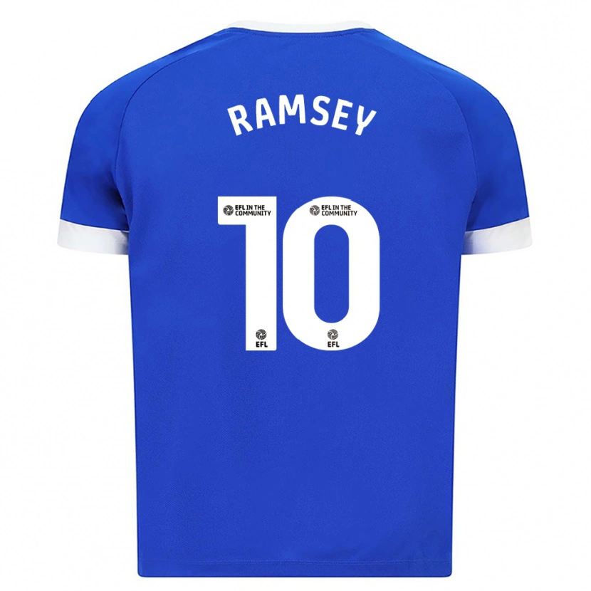 Danxen Mujer Camiseta Aaron Ramsey #10 Azul Blanco 1ª Equipación 2025/26 La Camisa