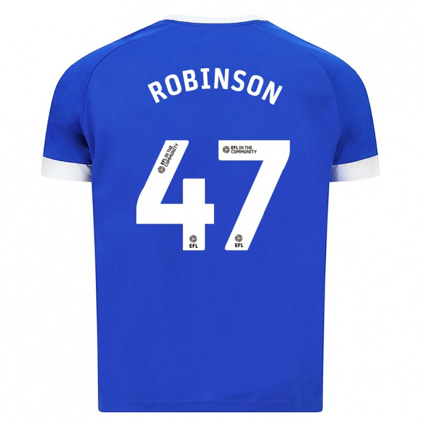 Danxen Mujer Camiseta Callum Robinson #47 Azul Blanco 1ª Equipación 2025/26 La Camisa