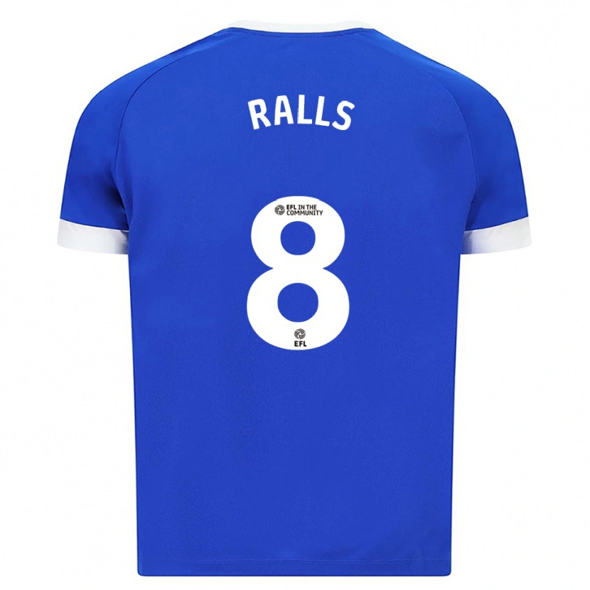 Danxen Mujer Camiseta Joe Ralls #8 Azul Blanco 1ª Equipación 2025/26 La Camisa