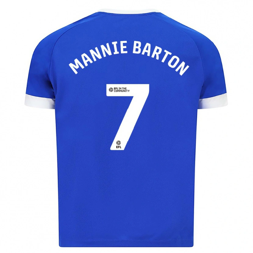 Danxen Mujer Camiseta Mannie Barton #7 Azul Blanco 1ª Equipación 2025/26 La Camisa