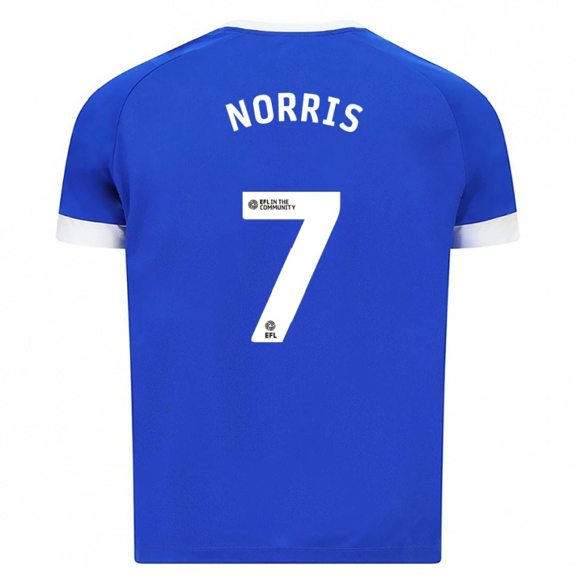 Danxen Mujer Camiseta Jacob Norris #7 Azul Blanco 1ª Equipación 2025/26 La Camisa