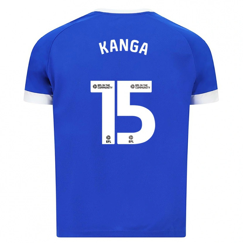 Danxen Mujer Camiseta Wilfried Kanga #15 Azul Blanco 1ª Equipación 2025/26 La Camisa