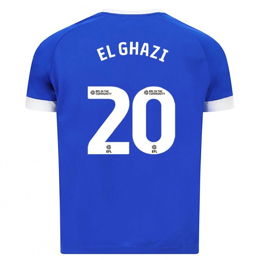 Danxen Mujer Camiseta Anwar El Ghazi #20 Azul Blanco 1ª Equipación 2025/26 La Camisa