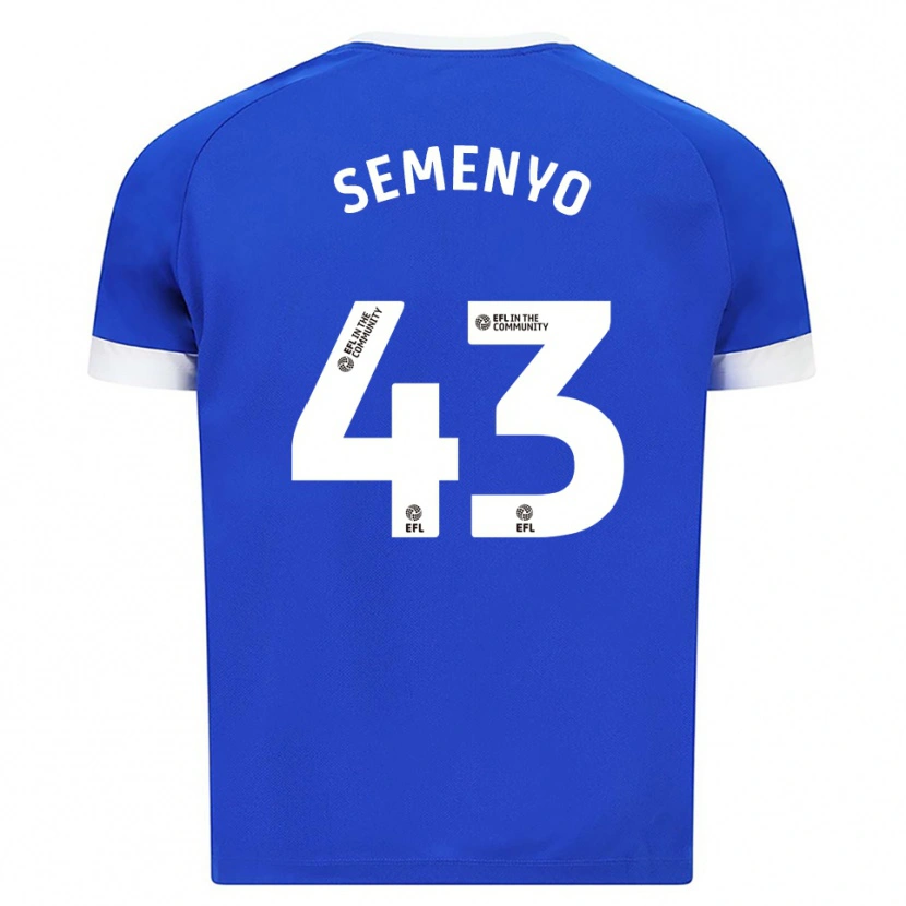 Danxen Mujer Camiseta Jai Semenyo #43 Azul Blanco 1ª Equipación 2025/26 La Camisa