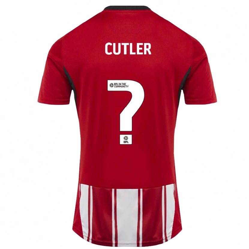 Danxen Mujer Camiseta Theo Cutler #0 Rojo Blanco Negro 1ª Equipación 2025/26 La Camisa