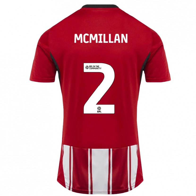 Danxen Mujer Camiseta Jack Mcmillan #2 Rojo Blanco Negro 1ª Equipación 2025/26 La Camisa