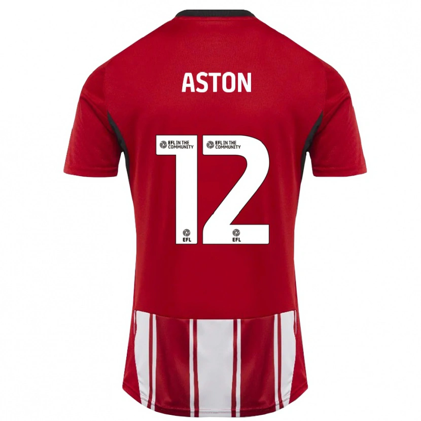 Danxen Mujer Camiseta Logan Aston #12 Rojo Blanco Negro 1ª Equipación 2025/26 La Camisa