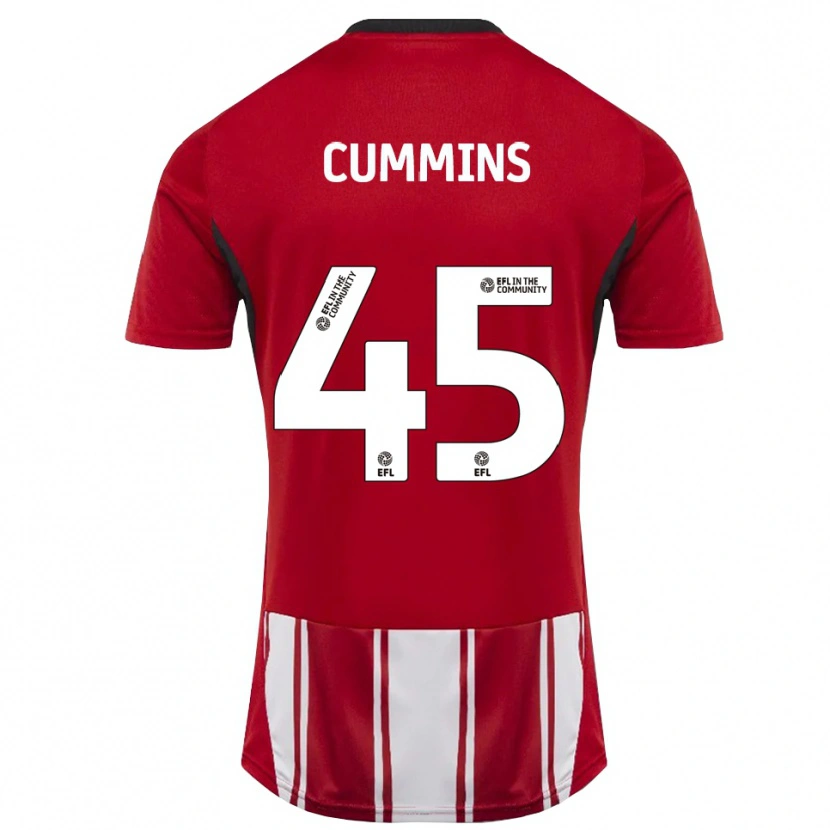 Danxen Mujer Camiseta Charlie Cummins #45 Rojo Blanco Negro 1ª Equipación 2025/26 La Camisa
