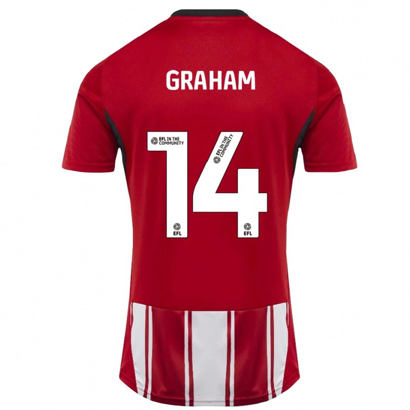 Danxen Mujer Camiseta Callum Graham #14 Rojo Blanco Negro 1ª Equipación 2025/26 La Camisa