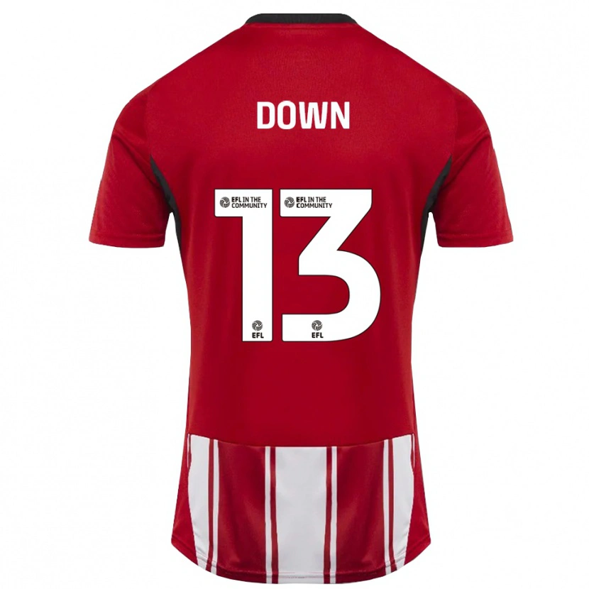 Danxen Mujer Camiseta Sam Down #13 Rojo Blanco Negro 1ª Equipación 2025/26 La Camisa