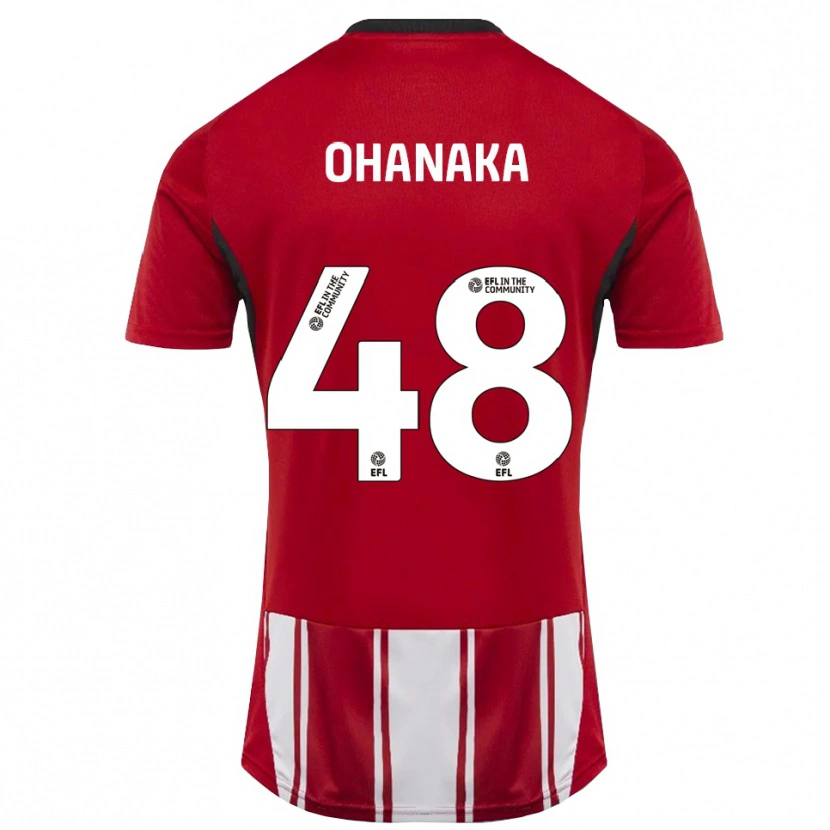 Danxen Mujer Camiseta Santino Ohanaka #48 Rojo Blanco Negro 1ª Equipación 2025/26 La Camisa